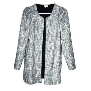 Anthropologie Elorie Blazer Jacket Black and White Open Front